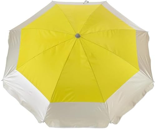 Aremar Ombrellone da spiaggia protezione 50+ 8 aste in fibra di vetro (giallo, 220 cm.), giallo, 220 cm.
