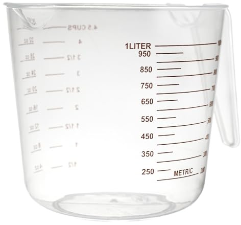 Lily cook Verre Doseur en Plastique 1 L avec Poignée Transparent