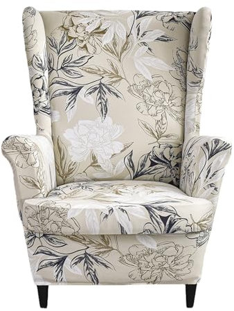 EBETA Funda de sillón para sillón con Orejas Completo, Funda Reclinable de Orejero (Flores)