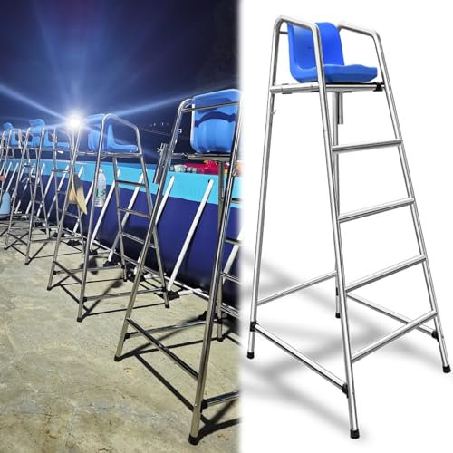Generico Scaletta per Piscina Sedia salvavita, Sedia da Bagnino Alta 71 Pollici/5,9 Piedi per Piscina Fuori Terra Esterna, sedie da Bagnino Rialzate in Acciaio Inossidabile Resistente con Seduta per