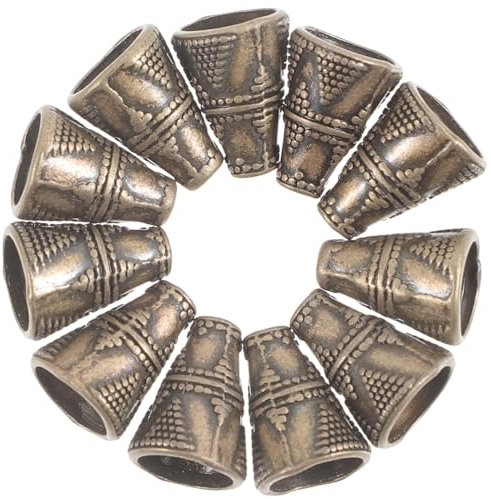 Tofficu 1 Packung Antike Bronze Kaminperlen Accessoires Klare Haarperlen Bastelperlen Bastelperlen Kreis Kopfschmuck Accessoires Tonperlen Kit Kits Schmuck Metallperlen Kaffee