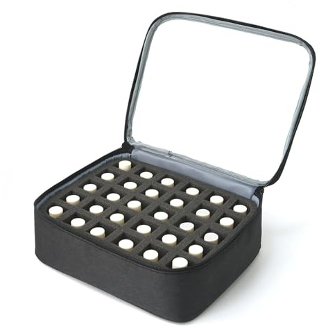 YUSSEQDD Bolsa organizadora para uñas, caja portátil para guardar esmaltes de uñas, para 30 botellas de 15 ml/0,5 onzas líquidas, A