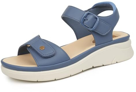 Ortho+rest sandaler damer ortopedisk massage promenadsandaler, marinblå, 38 EU