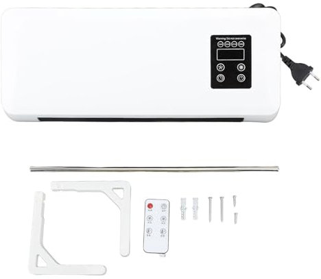 Réfonce de Mur électrique 1500W, Radiateur de Chauffage Rapide avec Télécommande, Porte-séchage Serviette, pour Salle de Bain, Utilisation Toute L'année (Plug UE 220V)