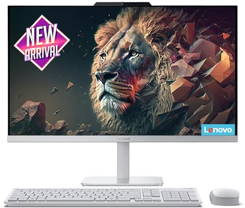 Lenovo All-in-One Desktop with Intel 4-Core Processor| 24 inch Full HD Display| 8GB DDR4 RAM, 512GB PCIe SSD| WiFi 6| Bluetooth| HDMI, USB, Ethernet Ports| Windows 11 Pro| for Business & Personal Use