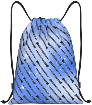 Bedruckt Beutel Zum Bemalen 36X42Cm Klarinette Musikinstrument Schuhbeutel Gemustert Turnbeutel Mit Kordelzug Für Strand, Schule, Yoga