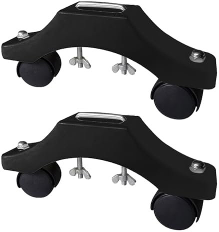 Azull Soporte en Forma de U para Radiador Eléctrico, con Ruedas, Ajustable, Fácil de Mover, Color Negro.