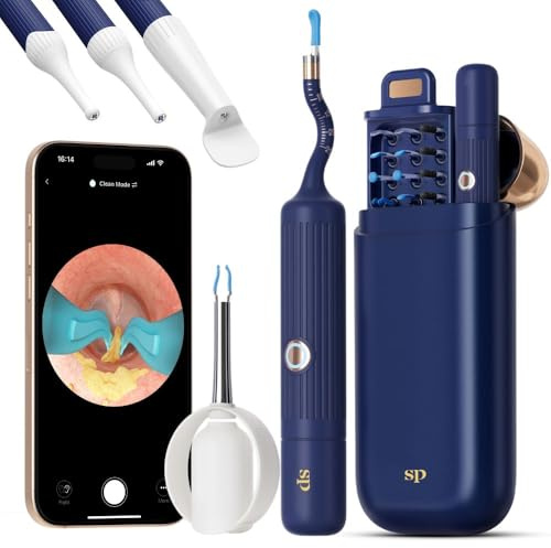 Scoprecision Ear Wax Removal Kit Wireless Otoscope with 1080P HD Camera and 6 LED Lights Smart Visual Ear Cleaner Tool with Soft Tips App Support Safe for Adults and Children