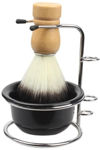 PENIKOKO Set Rasage Complet avec Bol à Raser et Support Acier Inoxydable Brosse à Raser Ergonomique pour Mousse Dense et Application Confortable Accessoire de Rasage Traditionnel Homme