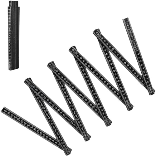 Oil Tank Measuring Stick, 10-Fold 78 ABS Fibreglass Fuel Tank Level Gauge Ruler, Folding Dipstick for Heating Oil and Deep Storage Tanks (Black)