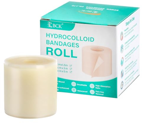 Hydrokolloid Pflaster Rolle 5cmx5m, Selbstklebender Hydrocolloid Roll