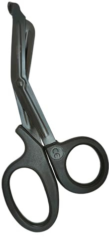 Medical Bandage Scissors - Medical Scissors for Nurses, Doctors, First Aid, EMT, Paramedic, Fire Rescue, Vet & Surgical Use, Stainless Steel, Black, 7.5
