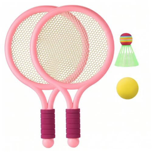 Ensemble de Badminton pour Enfants de 2 Paquets, Raquettes Tennis pour Enfants pour Jouer en intérieur et en extérieur, Jouets Jeu en Plein air pour Parents et