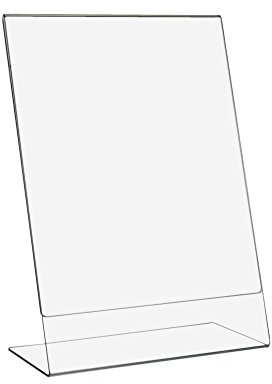 DIN A3 L-Ständer/Werbeaufsteller im Hochformat aus Acrylglas - Zeigis | L-Ständer, Echtes Acrylglas, Glasklar, Mit Schutzfolie, Made in Germany, Sicherer Stand, Einfacher Blattwechsel, Zeigis
