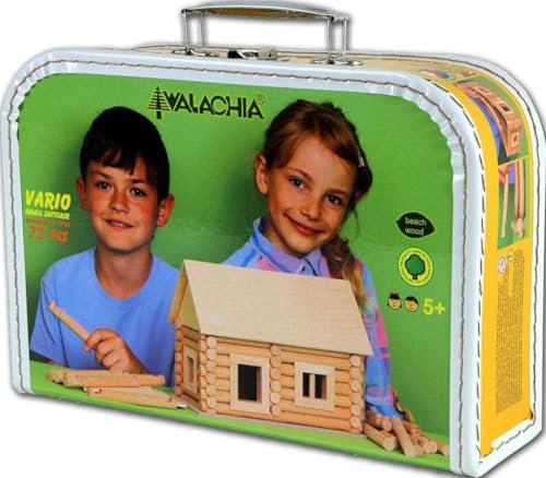 Walachia 8594036430358 - Vario Koffer Holzbausteine Set, 72 Teile