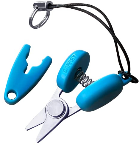 Canary Tiny Scissors with Cover 1.3 TSA Approved Mini Scissors for Travel, Sewing, Keychain, Japanese Stainless Steel Blade, Made in Japan, Blue
