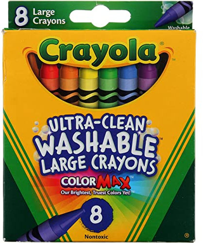 Waschbar Wachsmalstifte, groß, 8 Farben/Box, 12 Boxen