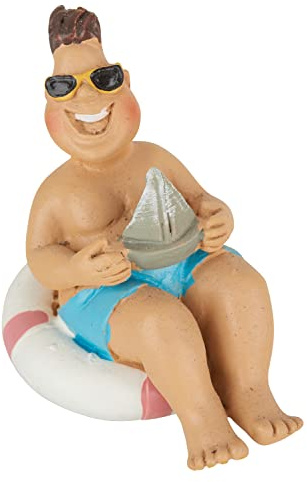 Polyresin Figurine Holiday in Swimming Hoop 5 x 4.5 cm Spring and Summer Like Bathing