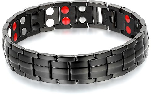 JewelryWe Magnetarmband Herren Magnet Armband 12mm Klassisch Edelstahl Poliert Magnetisch Armreif Armkette Geschenk für Männer Freunde Vater