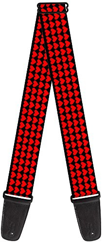 Buckle-Down GS-W31304 Gitarrengurt (5,1 cm breit) Schwarz/Rot