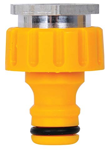 Hozelock - Conector para grifo exterior con rosca reductora metálica, apto para grifos de 3/4'' y 1/2''