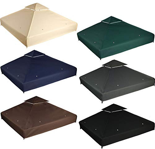 freigarten.de Ersatzdach für Pavillon 3x3 Meter Wasserdicht Material: Panama PCV Soft 370g/m² extra stark Modell 1 (Anthrazit)