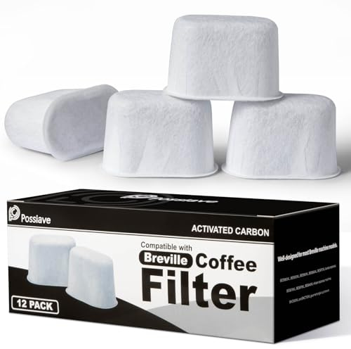 Possiave 12-Pack Charcoal Water Filters Compatible with Breville BWF100 Machines, Breville Espresso Machine Water Filter Replacement