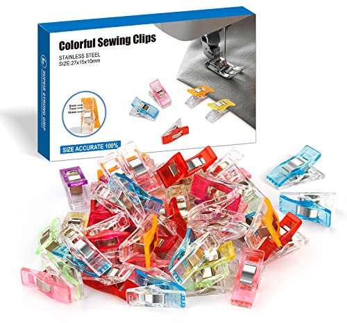 Ottemax 60 Stück Klammer Nähen Zubehöre Nähzubehör Stoffklammern 6 Farben für, Quilting Clips, Häkeln, Modern, 27 x 10 mm