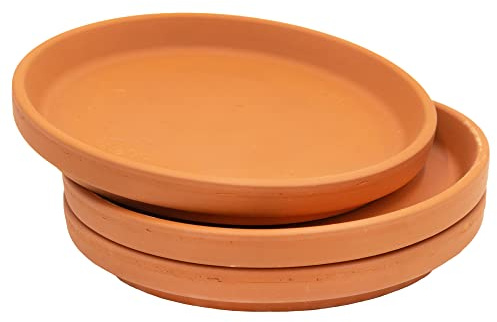 Untersetzer aus Ton Pflanzenteller Terra imprägniert D= 14,2 cm 3er Set