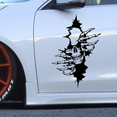 myrockshirt 2X Totenkopf Skull Skullhead Peeking Hände Skelett Horror Aufkleber Autoaufkleber Sticker Dekor Folie Autoaufkleber Tattoo Auto LKW Wohnwagen