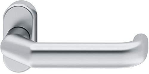 FSB FH Türgriff U-Form 060662 - Türdrücker auf Rosette oval - Türklinke Brandschutz, Edelstahl matt
