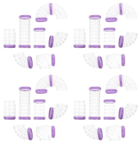 iplusmile Hamsterrohr-Set, 4 Stuck Hamster Röhren, transparenter käfig, DIY Cage Tube, 32 PCS Tunnel Röhren rohre Für Käfig Externes