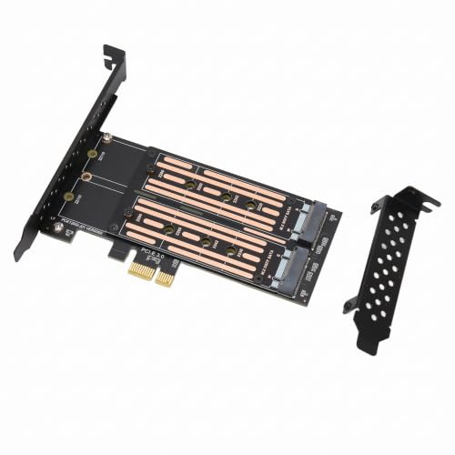 Bewinner M.2 NVMe zu PCIE Adapter, M.2 NVMe SSD zu PCIE Erweiterungskarte, 6 Gbps NCQ MSI Controller Erweiterungskarte, Dual M.2 PCIE Adapter für Win 7/8/8.1/10/11
