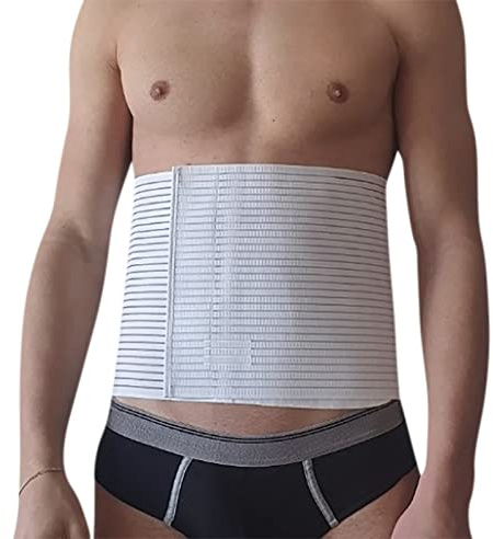 INGROSSO MERCERIE LCF Bandeau Lombare rigide de 24 cm de haut, couleur blanche, moulante, support pour dos homme et femme, fabriqué en Italie. (XXXXL)