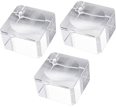 Warmhm 3 Stück Fußball-Ausstellungsständer Transparenter Ständer Aus Glas Eierhalter Kristallkugel Kugelständer Glasblöcke Zum Basteln Kugelbasis Glaskugelständer Glaskugelbasis