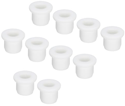 sourcing map 10Pcs T Type Rubber Grommet Mount Dia 12mm (16x7.5x12mm) Seal Protection Flexible Hole Plugs for Cable Pipe White