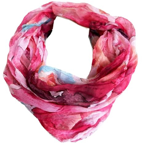 J26 Streifen Seide Glitzer Gold Fäden Sommer Frühling Loop Verlauf Regenbogen Rainbow Silk Uni Rundschal Schlauchschal Stola Schal leicht