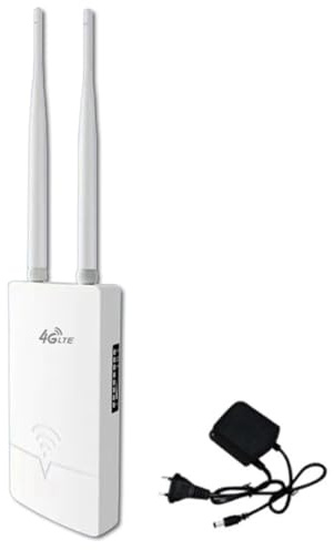 Desikixudy Enrutador WiFi 4G para Exteriores, Enrutador WiFi InaláMbrico de 150Mbps, Antena Externa Dual de Alta Velocidad con Ranura para Tarjeta SIM, Enchufe Europeo