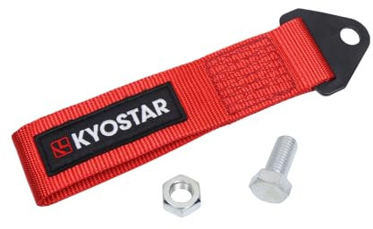 Kyostar Universal Racing Tow Strap for Front or Rear Bumper Towing Hooks, High Strength Tow Straps, Upgrade Version (Red)