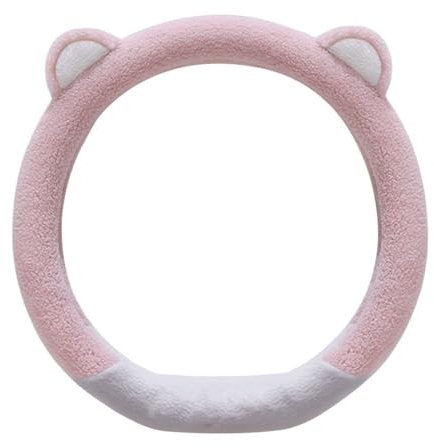 Lenkradbezug Auto Für Plüsch Auto Lenkrad Abdeckung Winter Warme Auto Handschuh Abdeckung Universal Weiches Fell Auto Zubehör Lenkradbezug (Farbe : Pink-Type D)