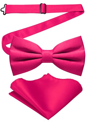 JEMYGINS Herren-Set aus Solider Mattierter Bifold-Fliege mit Einstecktuch