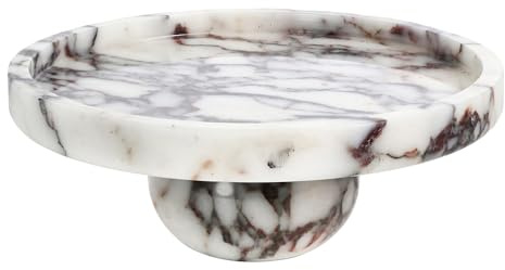 Preciousness Marble Decorative Tray for Home Decor, Living Room & Coffee Table Decor | Bathroom Tray for Candle Perfume Vanity, Marble Tray With Legs for Living Room Decor, Natural Calacatta Viola Marble Riser