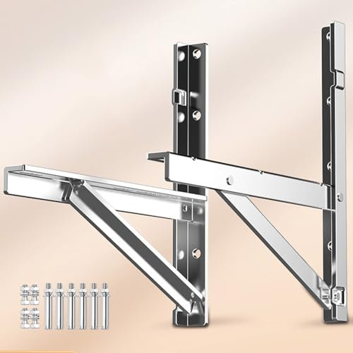 Soportes de condensador de montaje en pared para aire acondicionado universal mini split sin conductos, resistentes soportes de aire acondicionado de acero inoxidable 304, capacidad máxima de 900