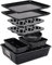 NutriChef 8-Piece Stackable Bakeware Set - Carbon Steel Non-Stick Baking Pan Set, Sheet, Muffin, Round, Loaf, Square Cake & Deep Pans, 450°F Heat Resistant, Standard & Convection Ovens (Black Marble)
