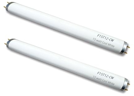 Cemlorot 2pack F15T12-CW Cool White 15Watt Fluorescent Light Bulb,18inch 4100K Straight Linear Preheat Lamp,T12 Tube 1.5'' Dia Replacement for Kitchen and Bath