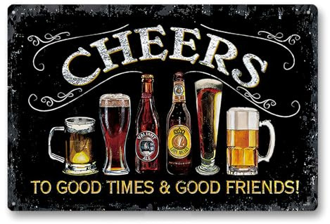 Annlpoy 1 x Vintage-Metallschild, Wandschild, Deko, Metallschild, dekorativ, Bar, Pub, Haus, klassisches und langlebiges Design (30 x 20 cm)