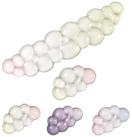 Gel-Tastatur-Handgelenkauflage, Wolken-Set, transparent, ergonomische Handgelenkstütze und Armstütze, Tastaturauflage zum Tippen, Schmerzlinderung, mit rutschfester, weicher, waschbarer