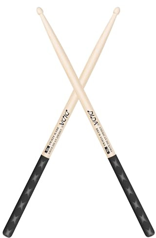 Drumsticks, American Hickory Drumsticks, Drumsticks für Drum, rutschfester Griff, Percussion Drumsticks für Profi, Live-Performance & Drumkit Practice Zubehör (1 Paar, 7A)