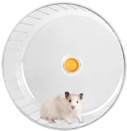 Roue Hamster 17 cm, Roue d'exercice Silencieuse pour Hamster, Roue de Course pour Chinchilla Gerbilles, Hamsters Wheel de Jouet Accessoire Transparent pour Totoro, Écureuil, Souris, Petit Animal