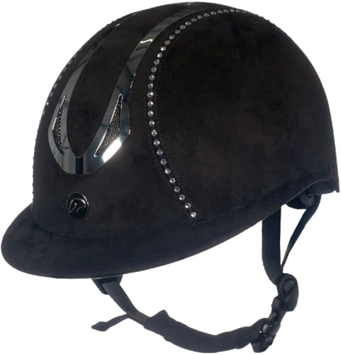 HKM Unisex Illusion Diamond Casco da equitazione Nero M = 55-57 cm